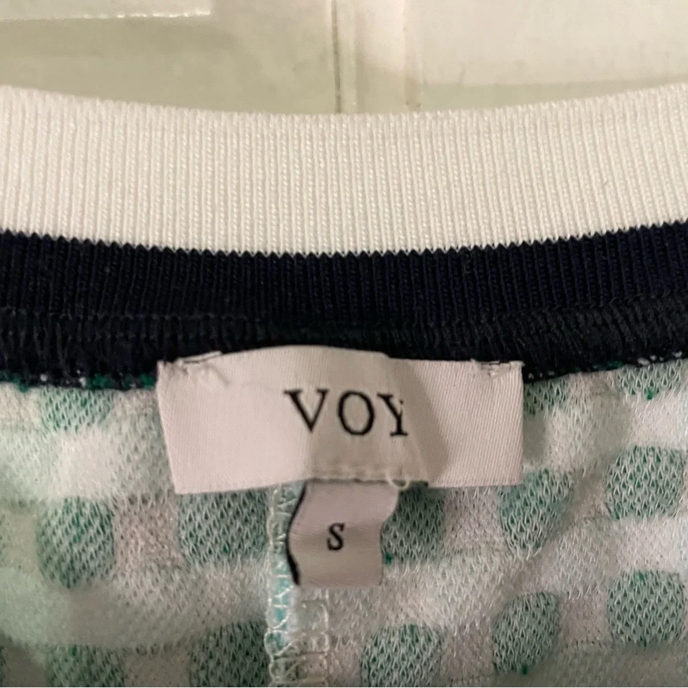 Voy Green Checked Puff Sleeve Blouse - Picture 5 of 8
